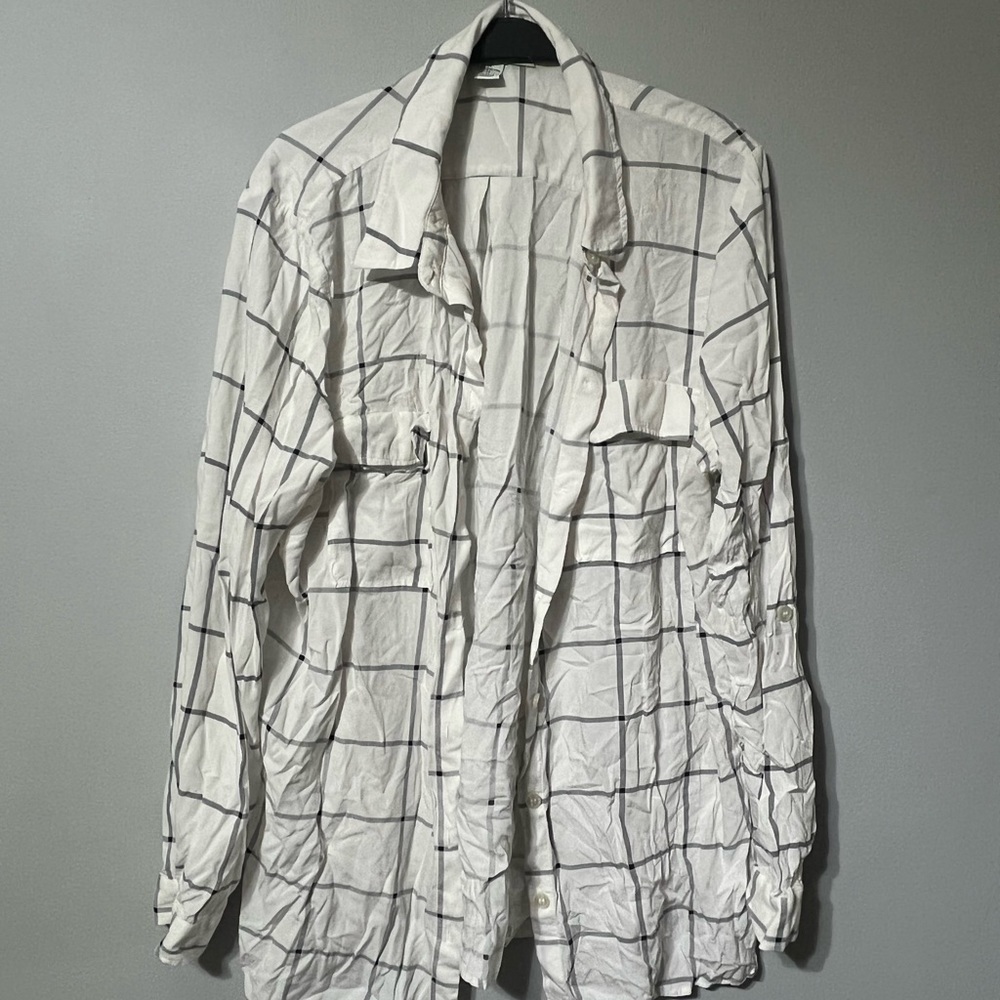 Button down grid shirt